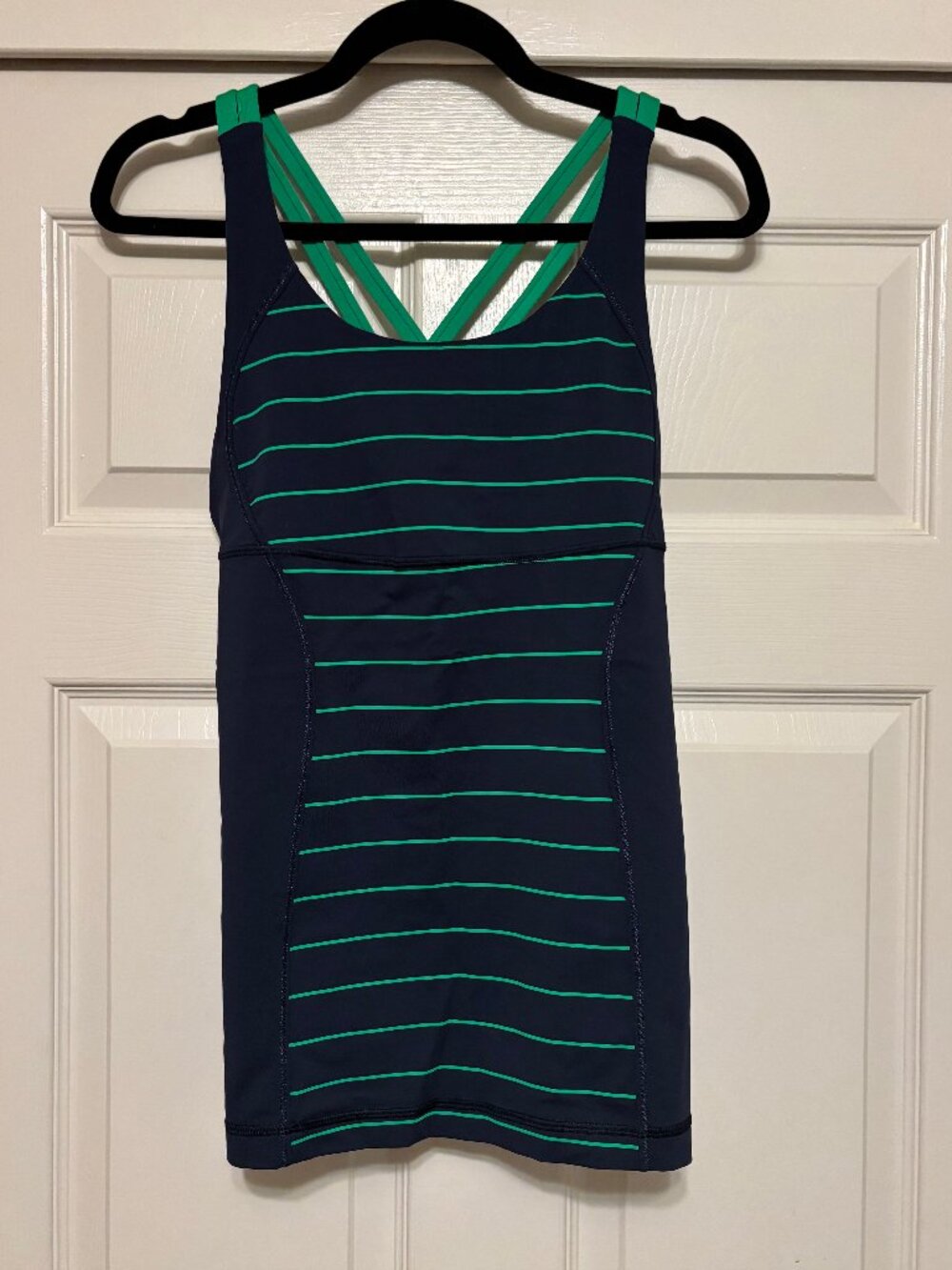 Lululemon Navy Striped Strappy Racerback Tank Top